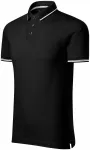 Kontrastiertes Poloshirt für Herren, schwarz