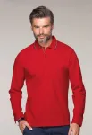 Herren Poloshirt mit langen Ärmeln in Kontrastfarbe