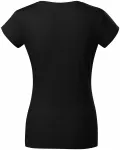 Slim Fit Damen T-Shirt mit V-Ausschnitt, schwarz
